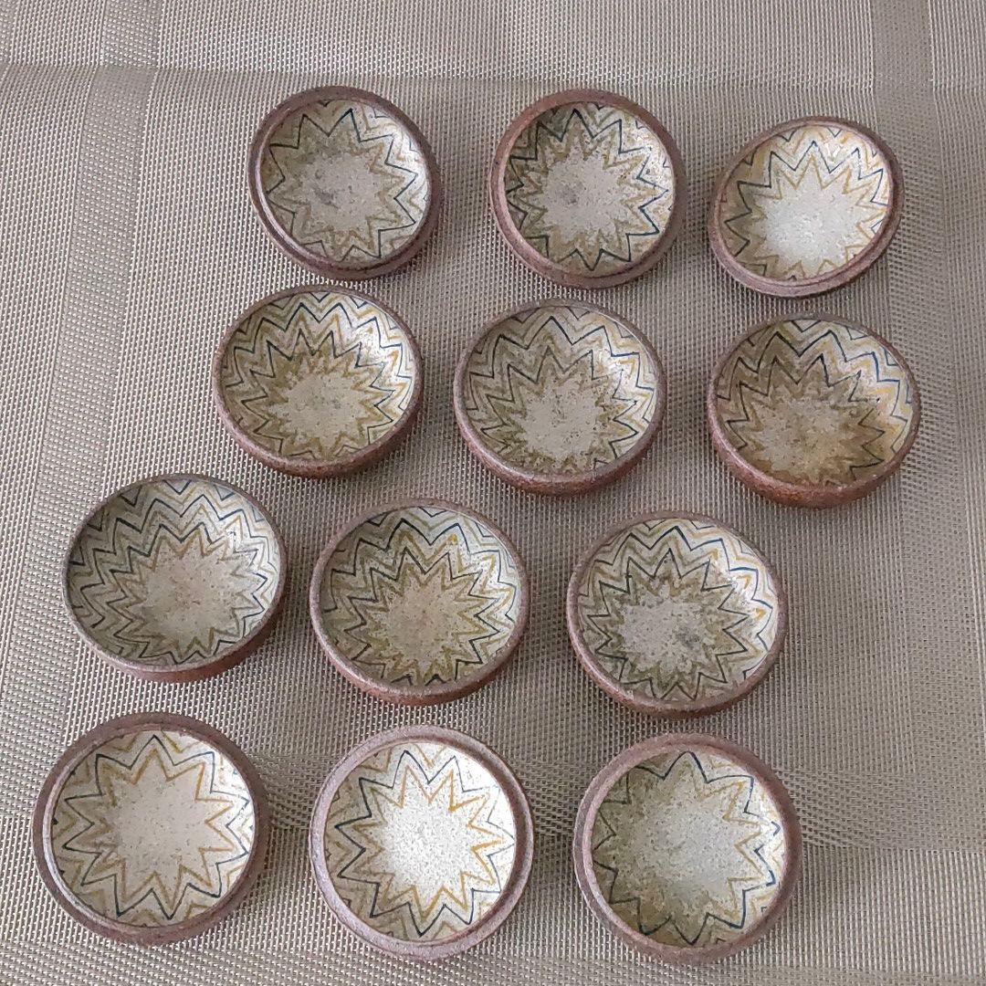 ベン・コーエン 焼締め口取蓋付き器 ６個