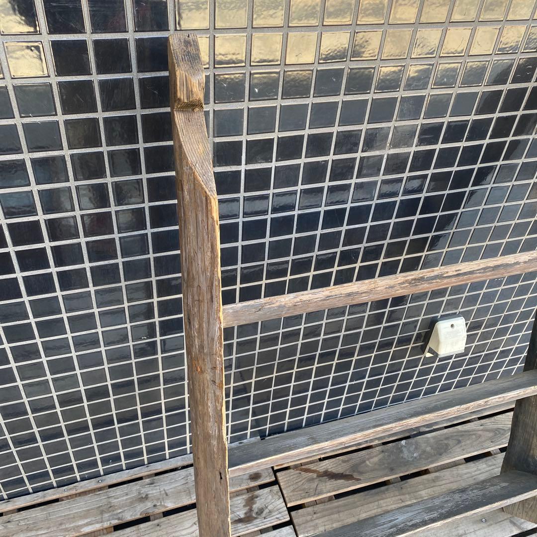 昭和レトロ 時代物 木製梯子 階段 店舗什器 花台 インテリア 古家具 古民家