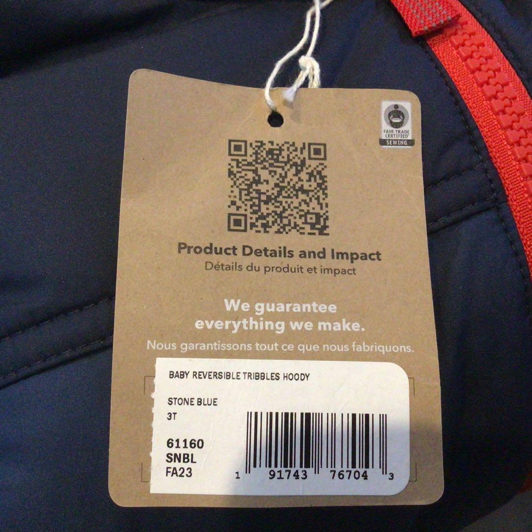 【新品】パタゴニア　ベビー　リバーシブル　トリブルズ　フーディ　3T 95cm
