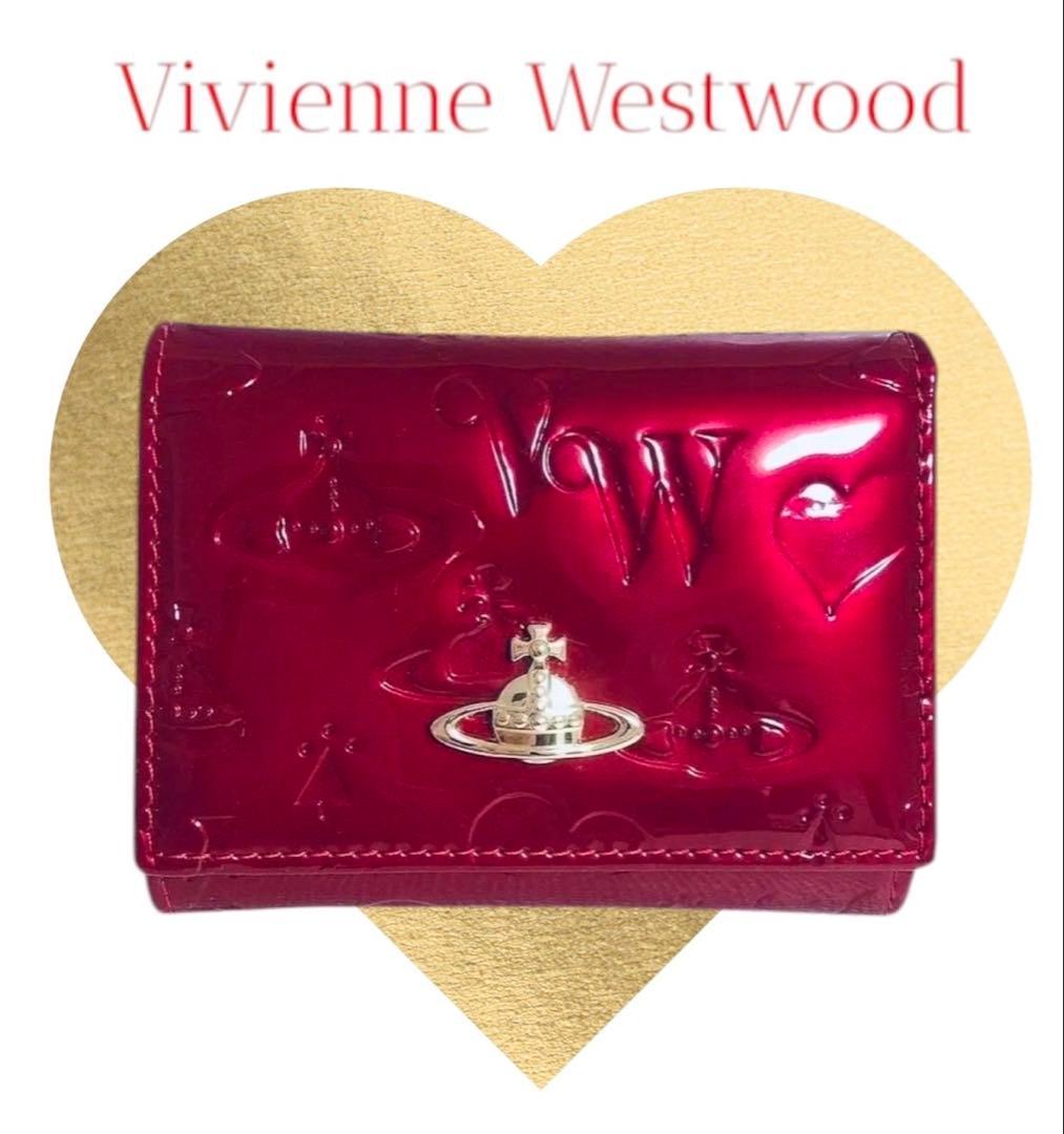【新品 未使用】VivienneWestwood 折り財布 エナメル レッド