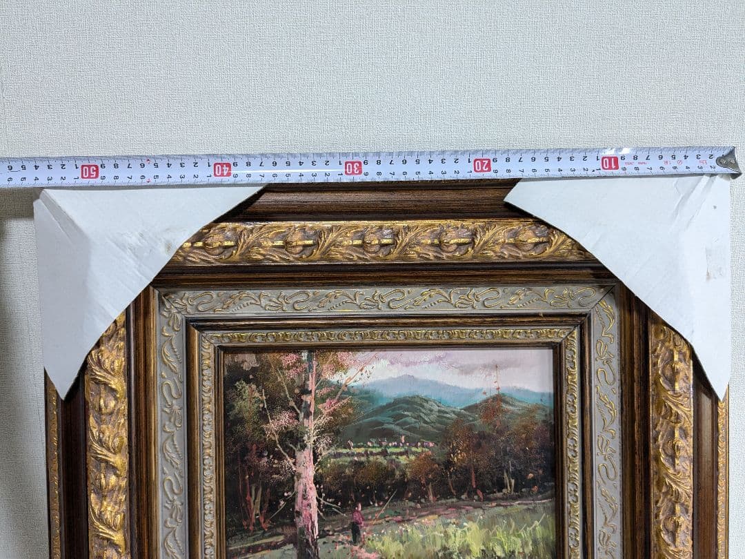 金縁　額縁　油絵　春　桜