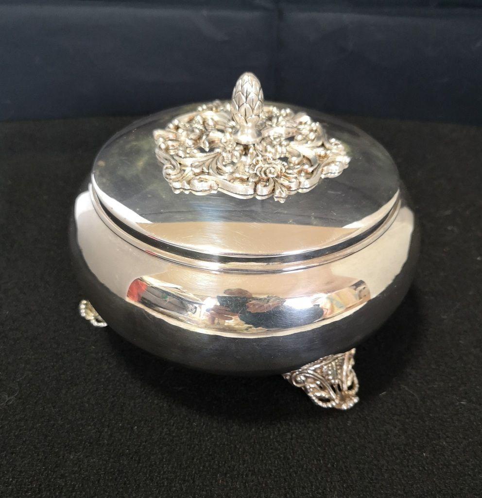 【ブラジル　アンティーク銀器　未使用　1970】『ティーキャディ』紅茶保存容器