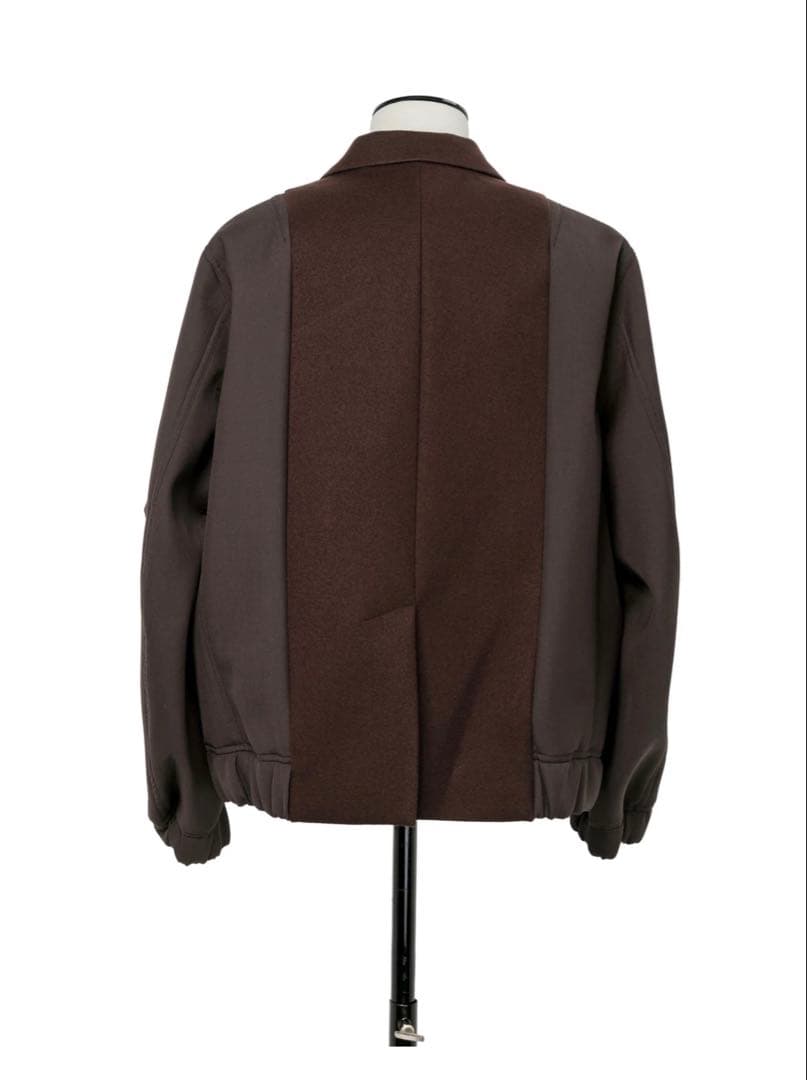 サカイ　ウールメルトンブラウン ジャケット ポケット付きサイズ2（M相当）
