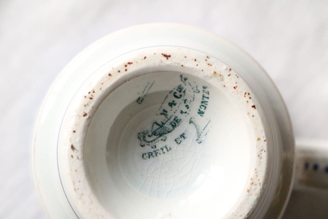 creil et montereau ブルー　カップ　ファイアンス フィーヌ