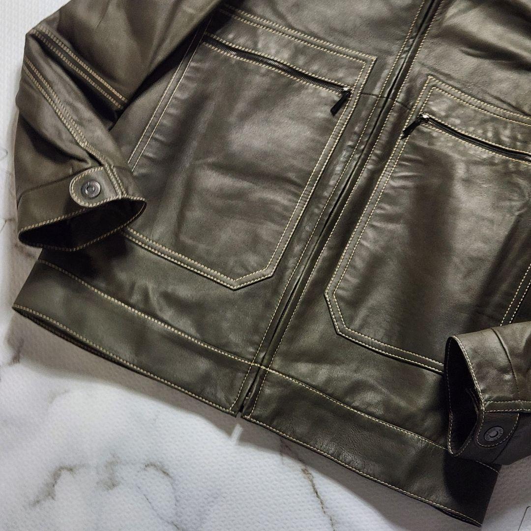 極美品✨dunhill ライダースジャケット 最高級 イタリア製 ラムレザー