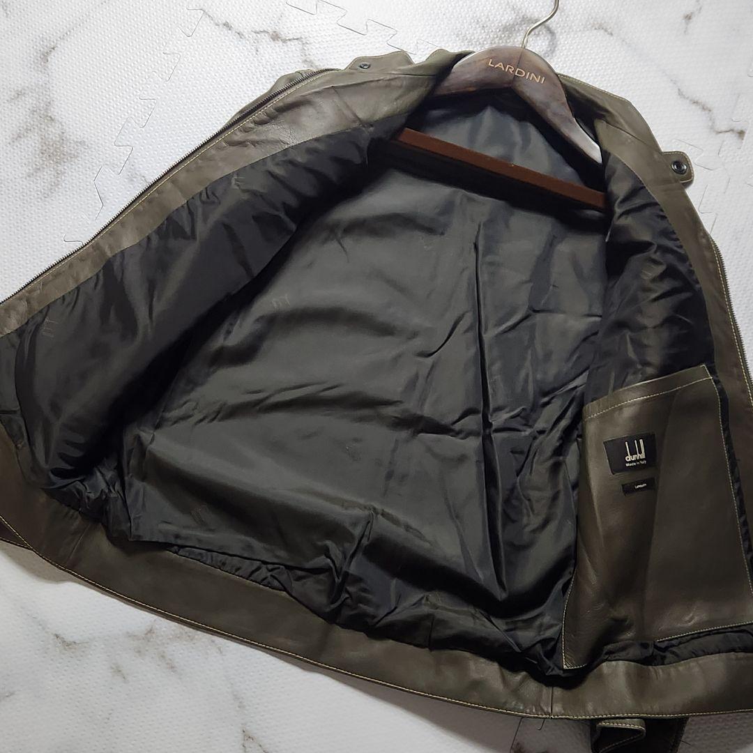 極美品✨dunhill ライダースジャケット 最高級 イタリア製 ラムレザー