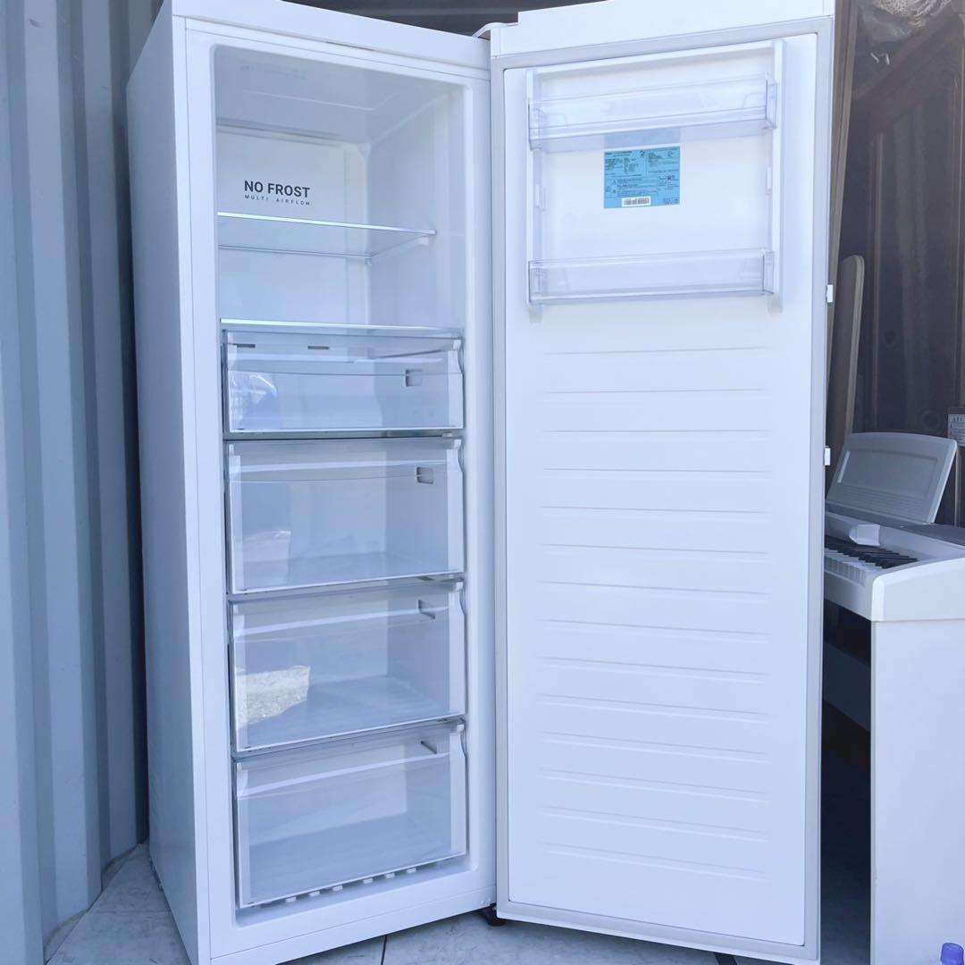 取付無料！タッチパネル搭載クリアホワイト大容量前開きワンドア冷凍庫！洗濯機