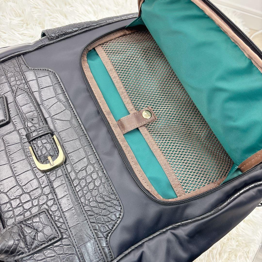 極美品✨ SWANY スワニー キャリーバッグ レザー クロコ型押し 機内持込み