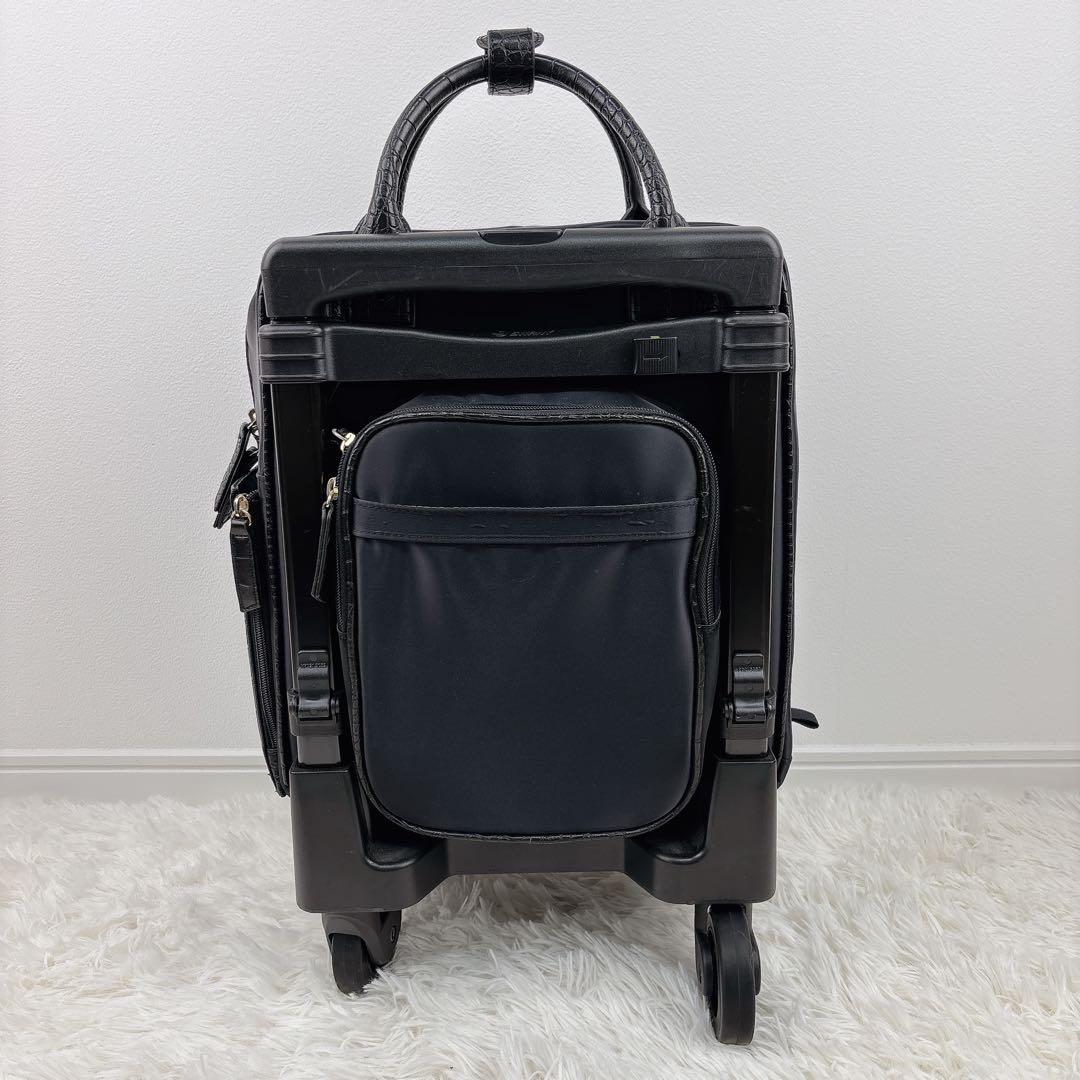 極美品✨ SWANY スワニー キャリーバッグ レザー クロコ型押し 機内持込み