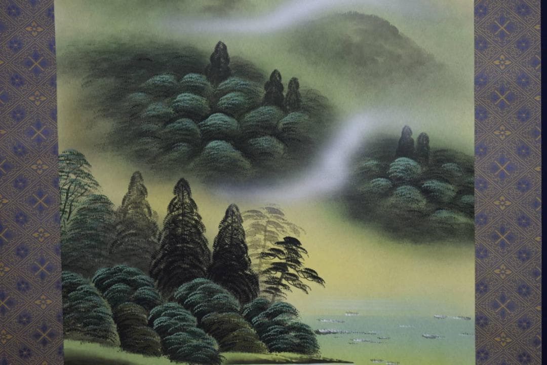 真作/竹内松風/赤富士図/布袋屋掛軸HE-900