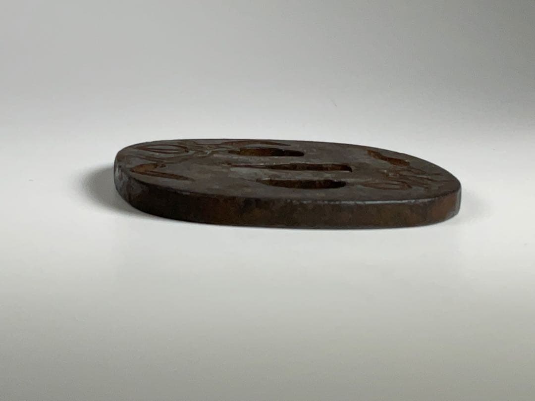 ① 鉄鍔　会津住 正阿弥　金象嵌　在銘　武具　刀剣　江戸期