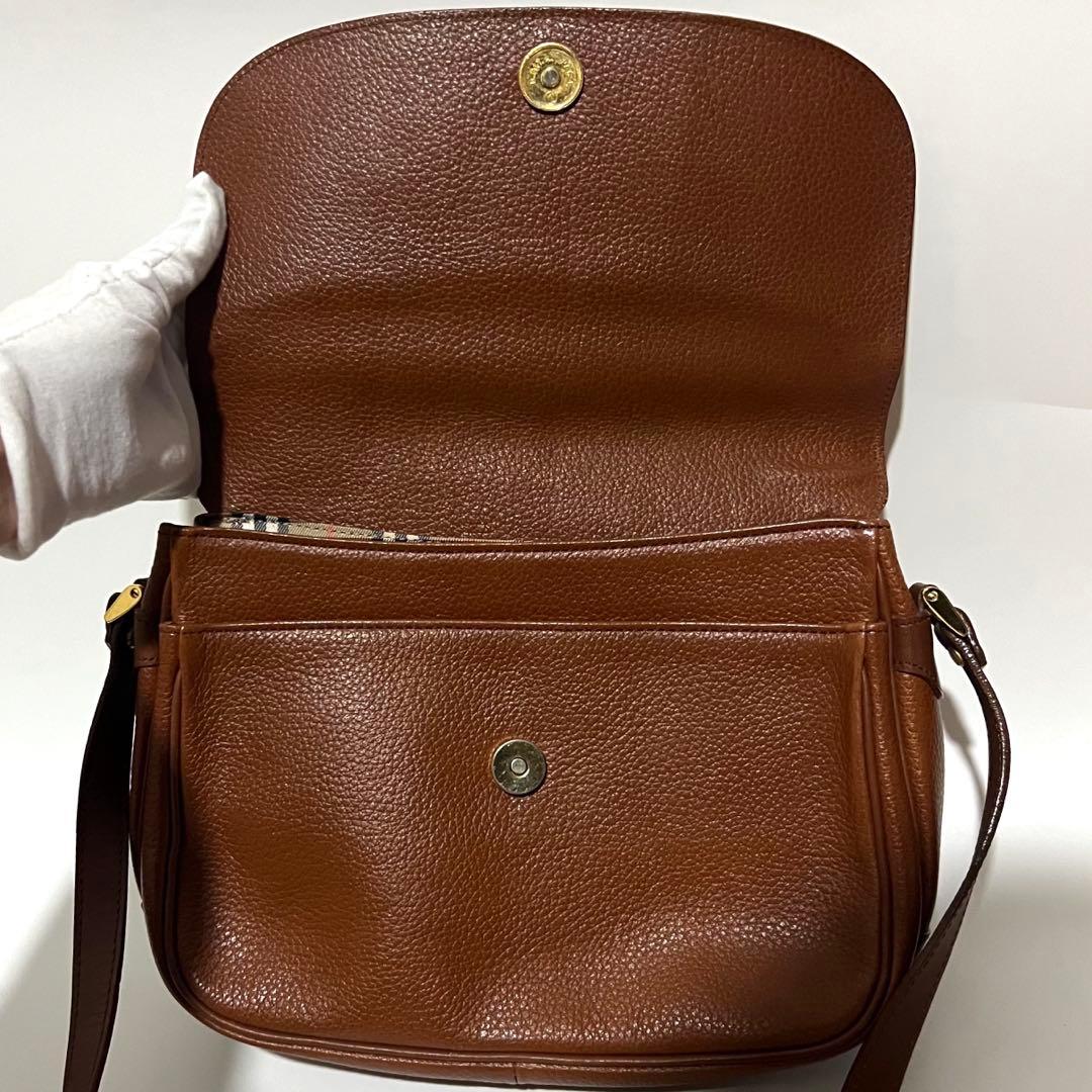 銀次郎様 Burberrys シャドーホース レザー ショルダーバッグ ブラウン