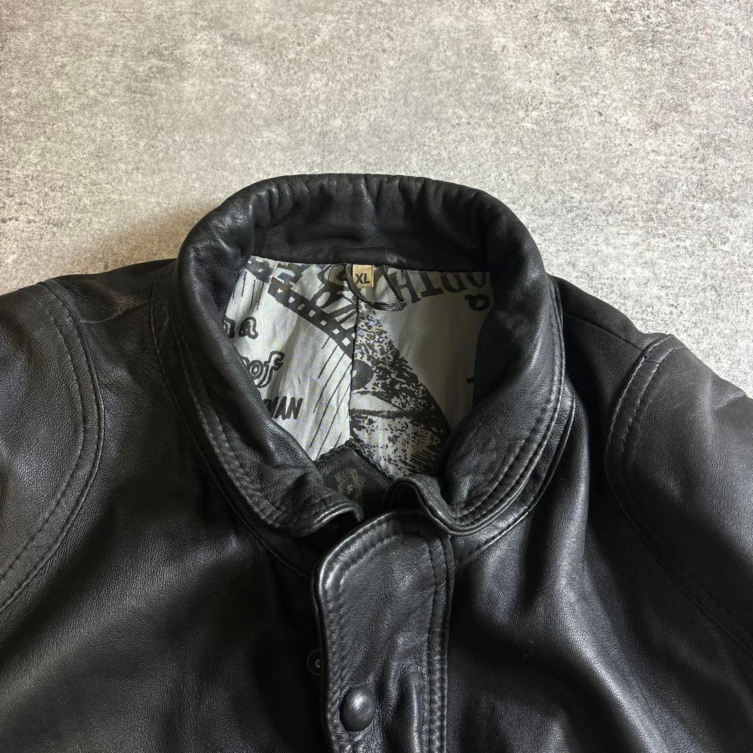 レザージャケット ブルゾン 本革 雰囲気抜群 90s vintage 黒