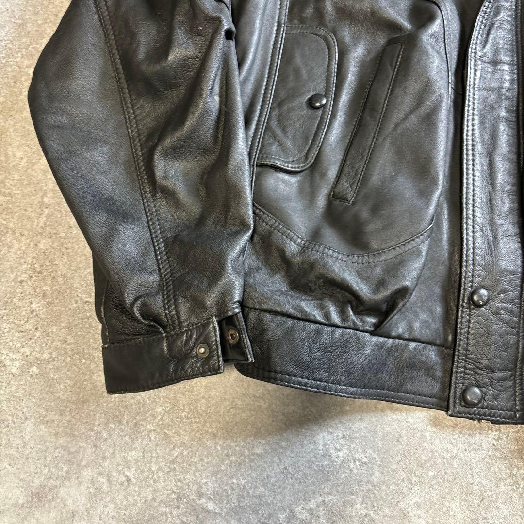 レザージャケット ブルゾン 本革 雰囲気抜群 90s vintage 黒