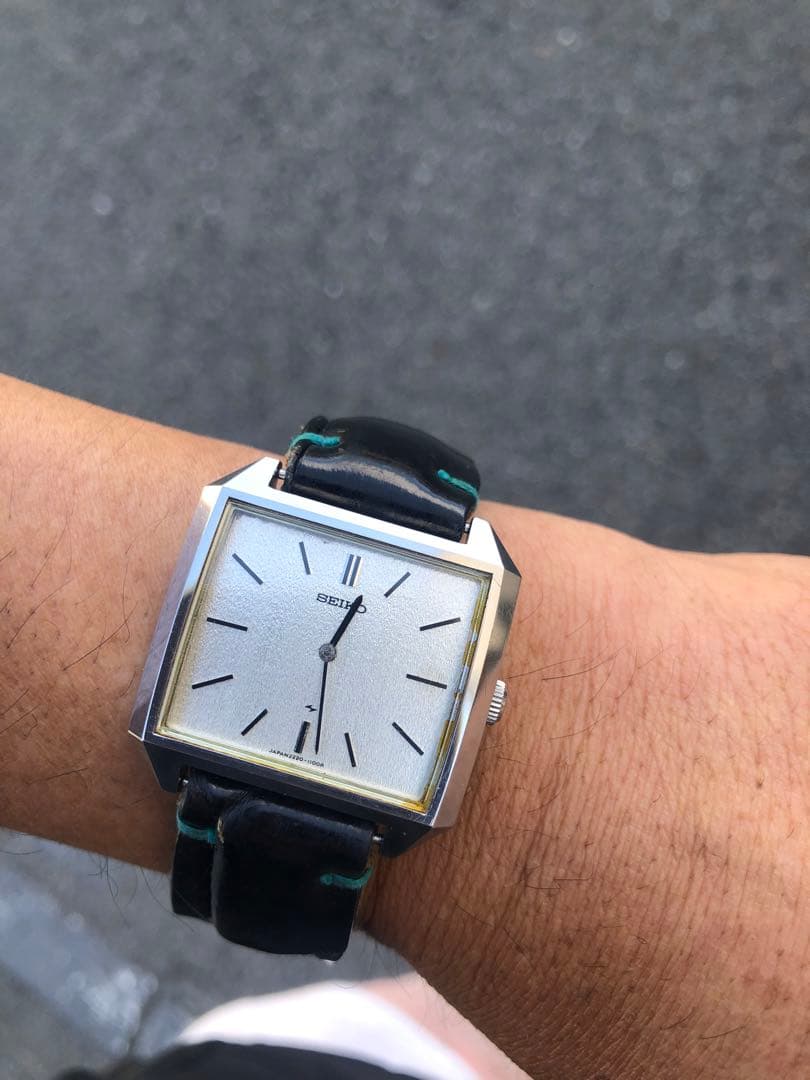 KTA様★美品稼動レア★セイコー　シャリオ　スクエア　手巻き　メンズ　腕時計