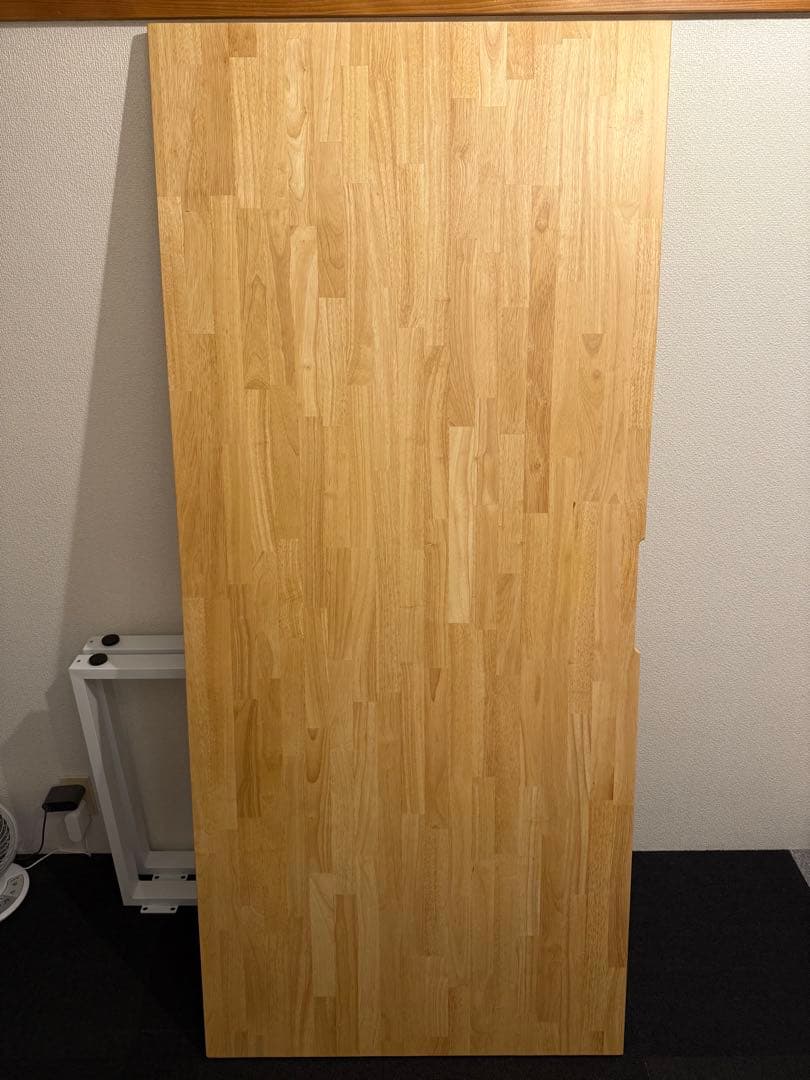 Kanademono ラバーウッドデスク180x80 白脚