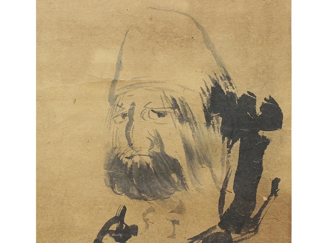 【真筆】★宮本武蔵 達磨 ★肉筆紙本 江戸前期の剣術家 二天一流兵法開祖 ★