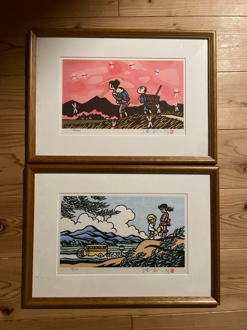 郷愁の四季　滝平二郎 秋赤とんぼ・夏入道雲 日本のふる里4点、民家の四季4点　他