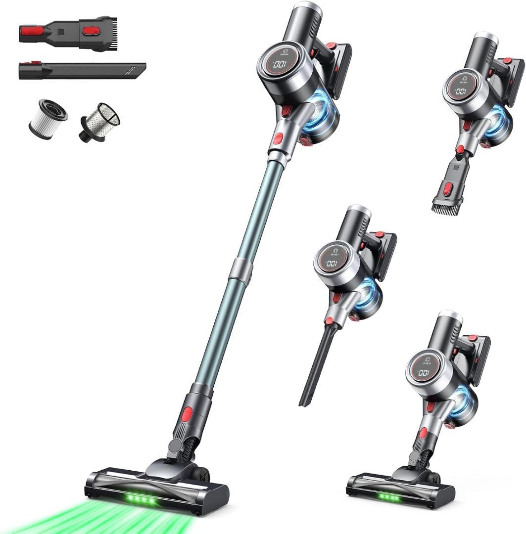 掃除機 コードレス2025技術革新版！60Kpa真の超強力吸引＆革新版グリーン