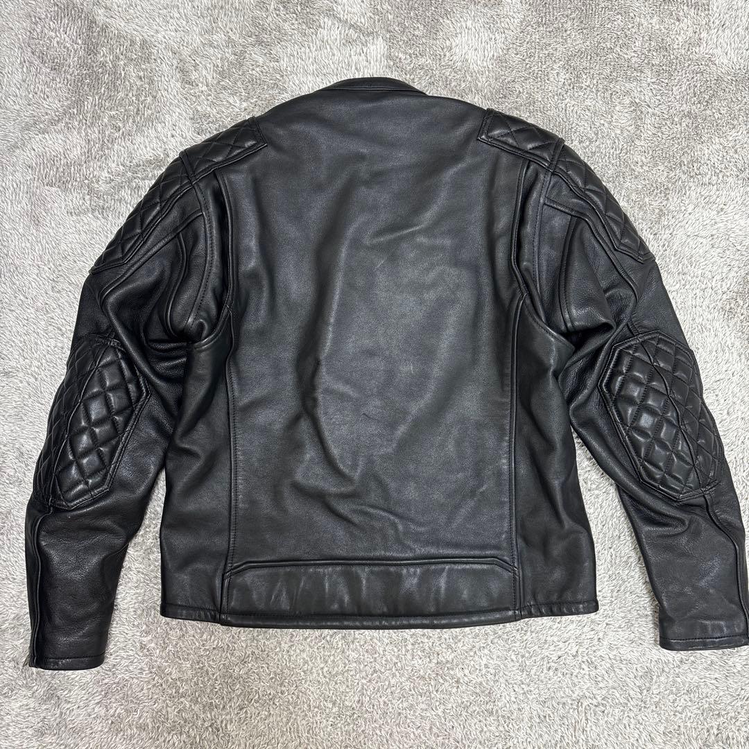 専用　　　KADOYA ブラックレザー シングルライダースジャケット LL