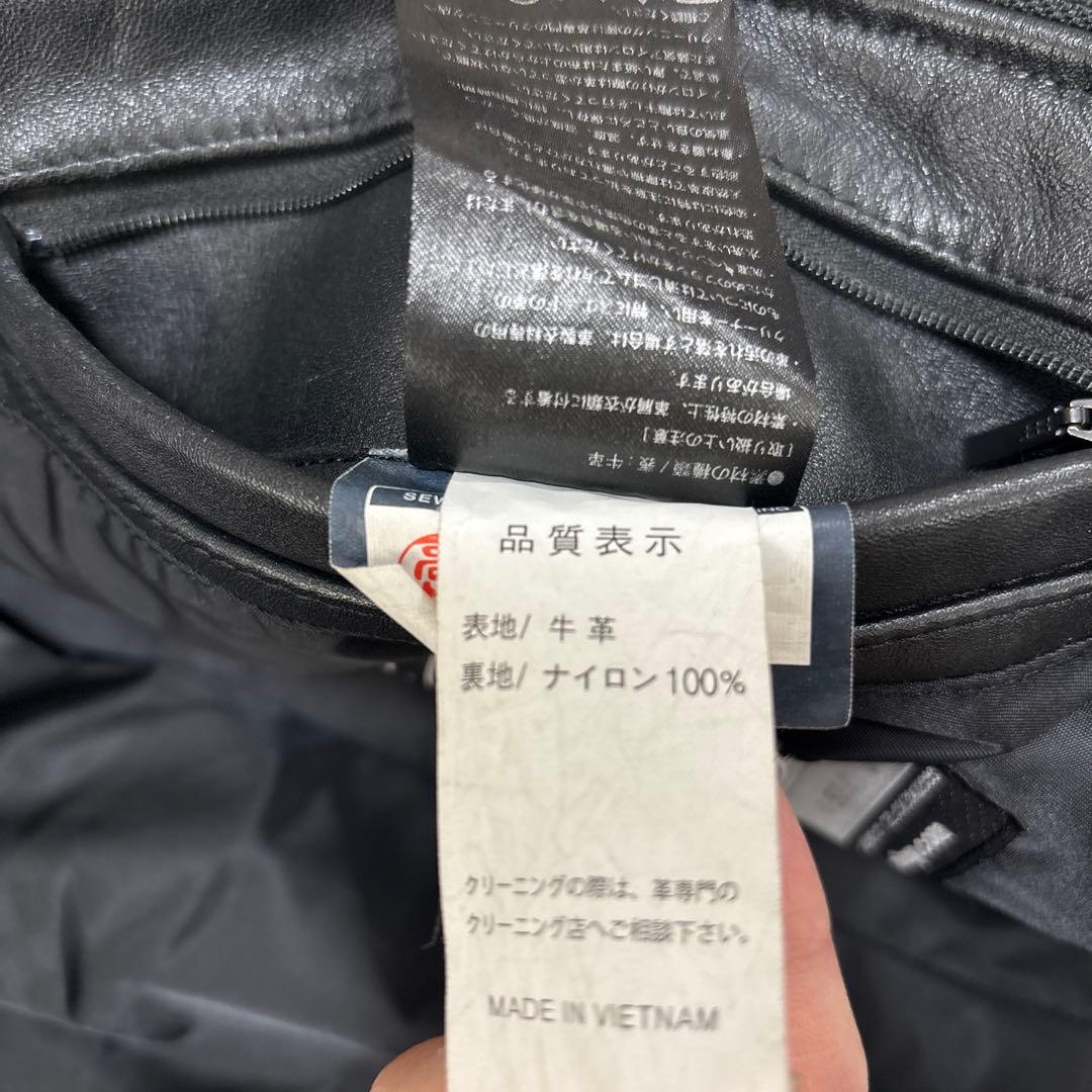 専用　　　KADOYA ブラックレザー シングルライダースジャケット LL