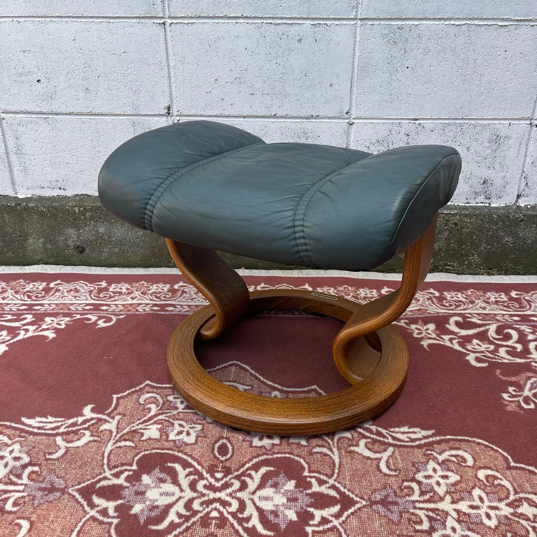 北欧ノルウェー製◾️Ekornesエコーネス 本革レザー張り スツール オットマン