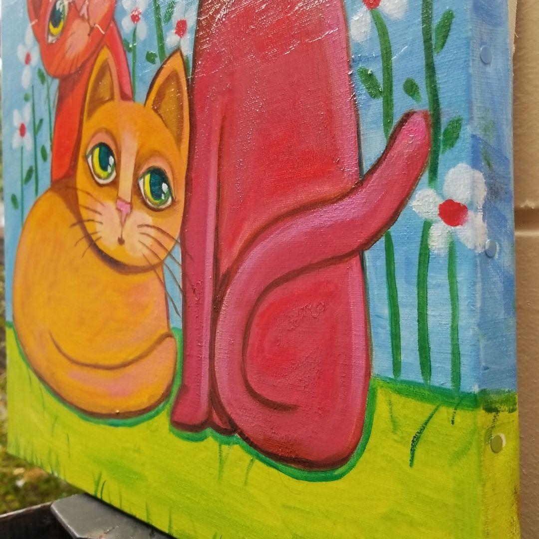 油絵　専用　一緒に眠くなる猫のきょうだい