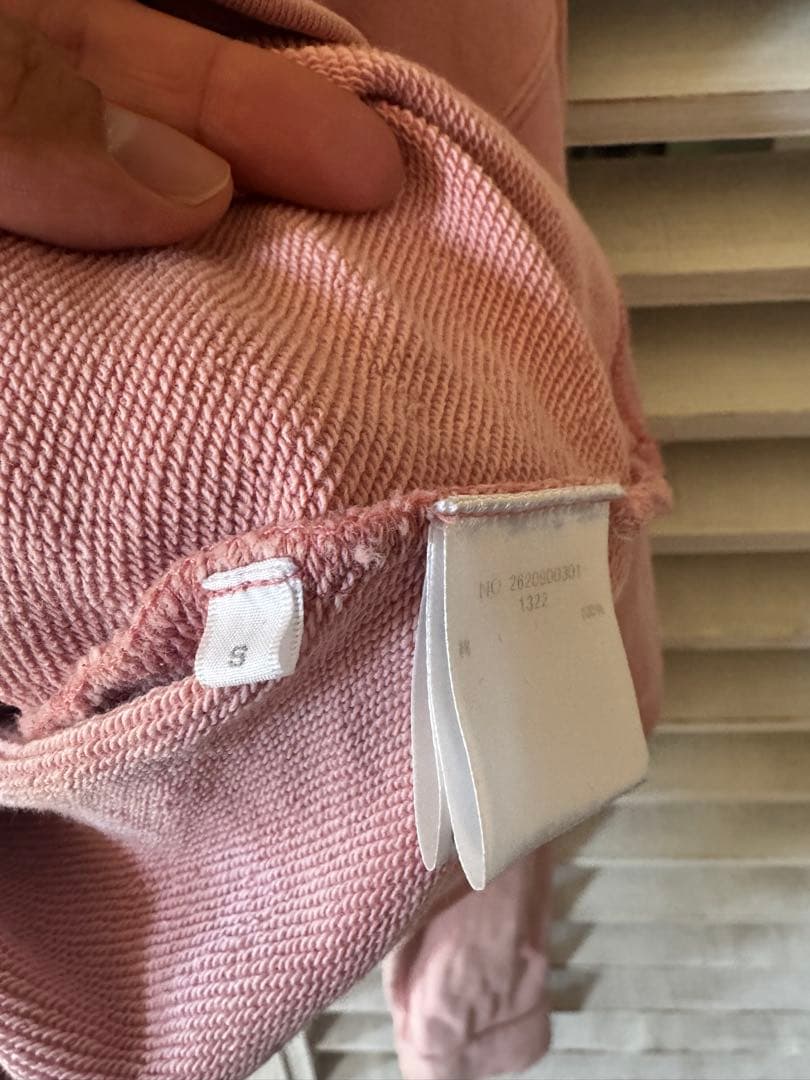 オーバーサイズRHC ダメージ加工 フード付きパーカー ピンク