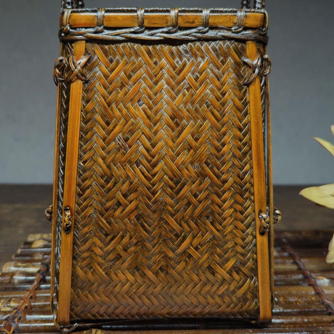 茶道具　華道具　竹細工　網代　竹籠　花籠　花器　花生け（竹製花台竹筏・おとし付）