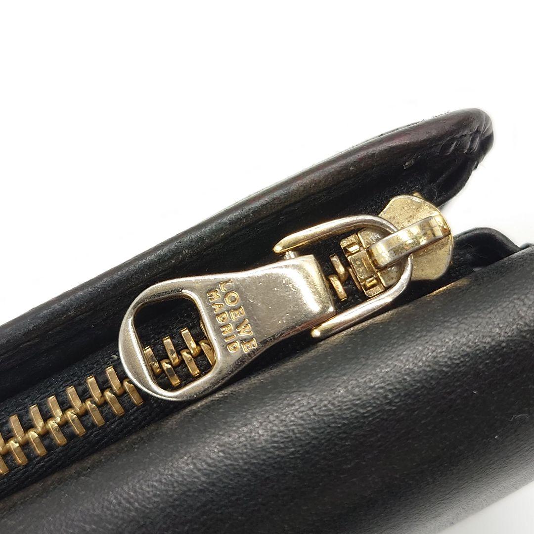 LOEWE 三つ折り財布 レディース ヴィンテージ 黒 アナグラムロゴ ロエベ