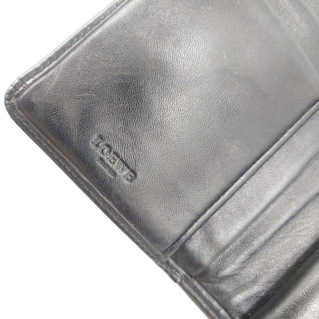 LOEWE 三つ折り財布 レディース ヴィンテージ 黒 アナグラムロゴ ロエベ