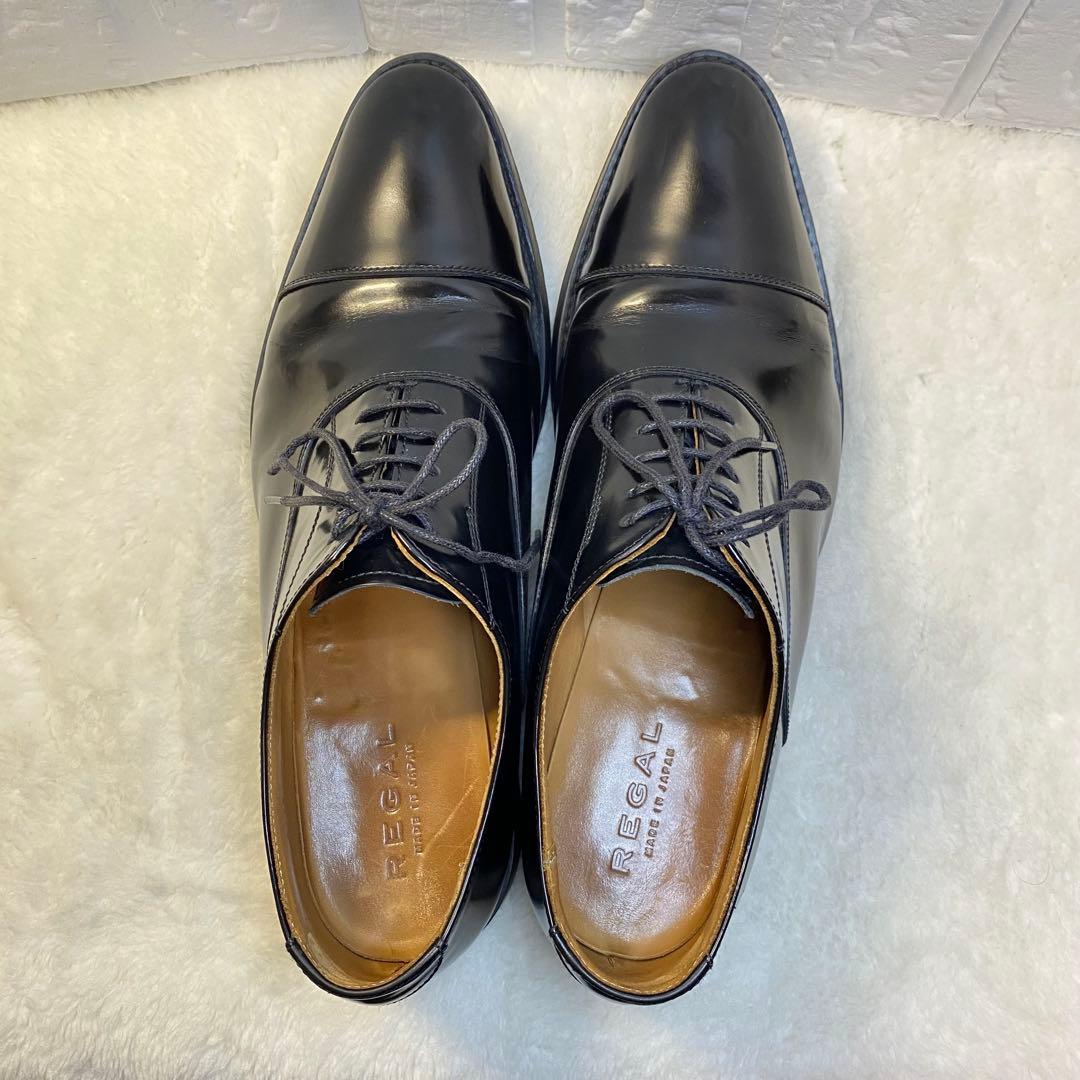 【美品】REGAL リーガル ストレートチップ 革靴 黒 27cm 811R