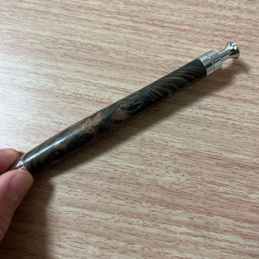こぶた工房　黒檀瘤　極上杢　シャーペン　木軸ペン