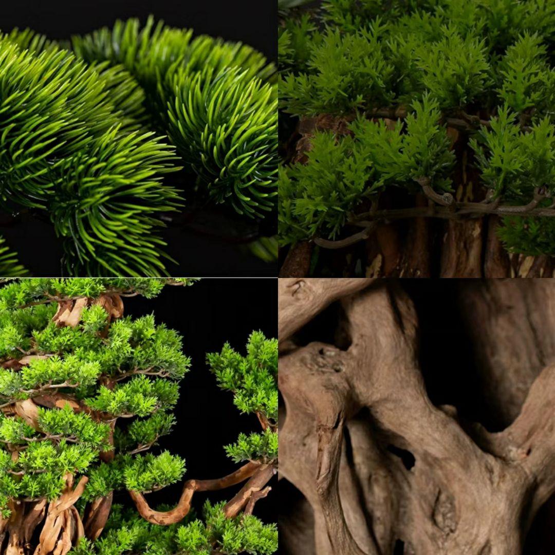 高級模造迎客松盆栽 置物 禅意迎客松盆栽装飾品人工観葉植物 インテリアグリーン