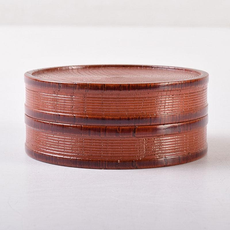 茶道具　京漆匠　平安象彦造　渦塗糸目　香合　共箱　V　R8619