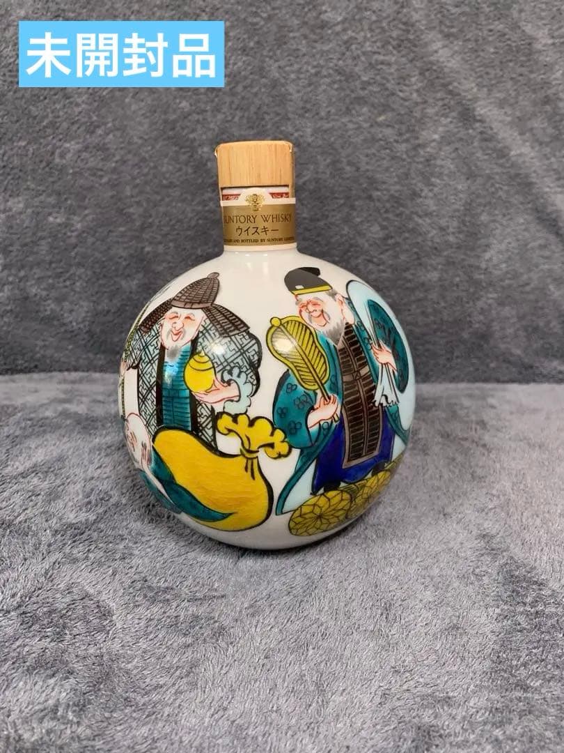 ☺︎ サントリー 九谷焼　七福神文瓶 ︎ 竹凰七福神文瓶 700ml 未開封品