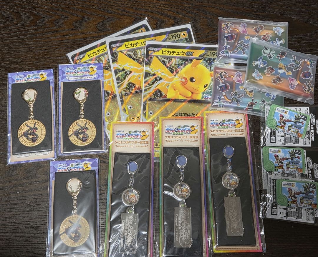 ポケモンスタンプラリー 2025 ピカチュウカード レックウザ フレンダタグ