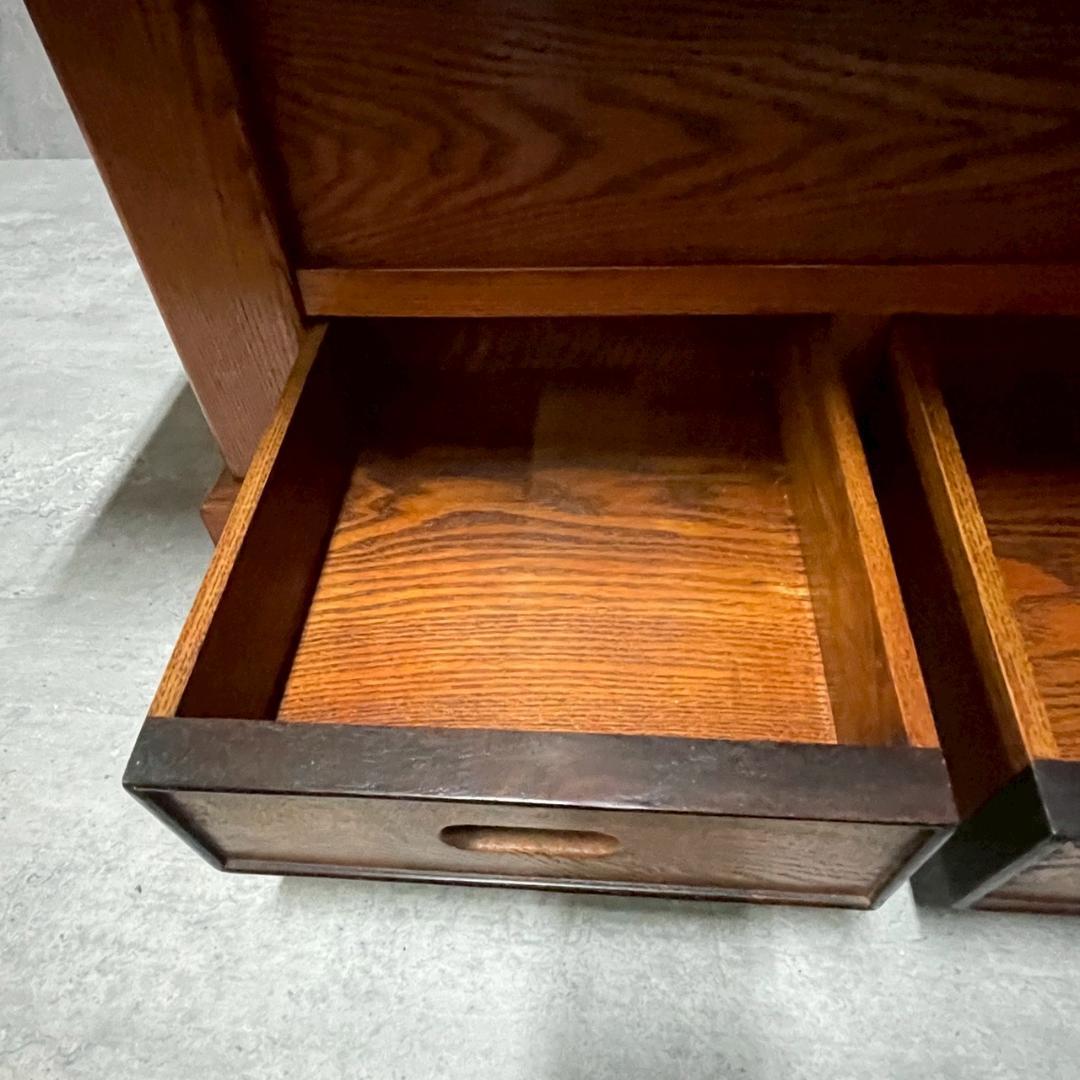 昭和レトロ アンティーク関西長火鉢 古民家家具 総欅無垢材 テーブル