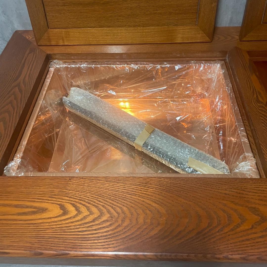 昭和レトロ アンティーク関西長火鉢 古民家家具 総欅無垢材 テーブル