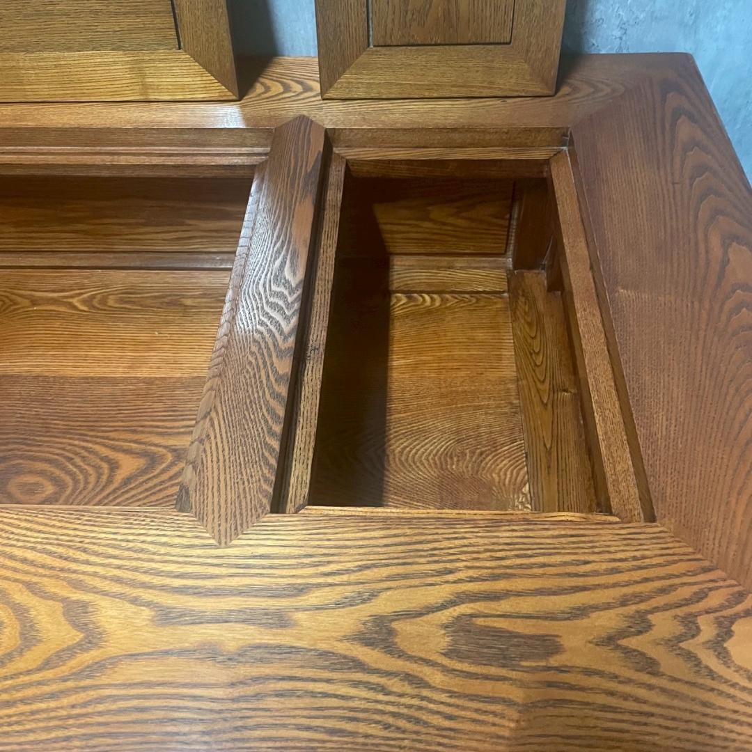 昭和レトロ アンティーク関西長火鉢 古民家家具 総欅無垢材 テーブル