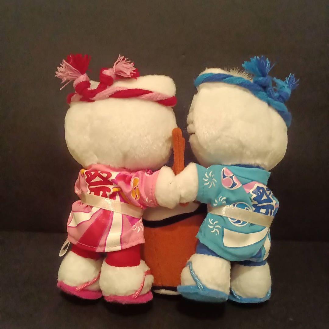 ハローキティ&ディアダニエル　ペア　お祭りシリーズ 太鼓 ぬいぐるみ