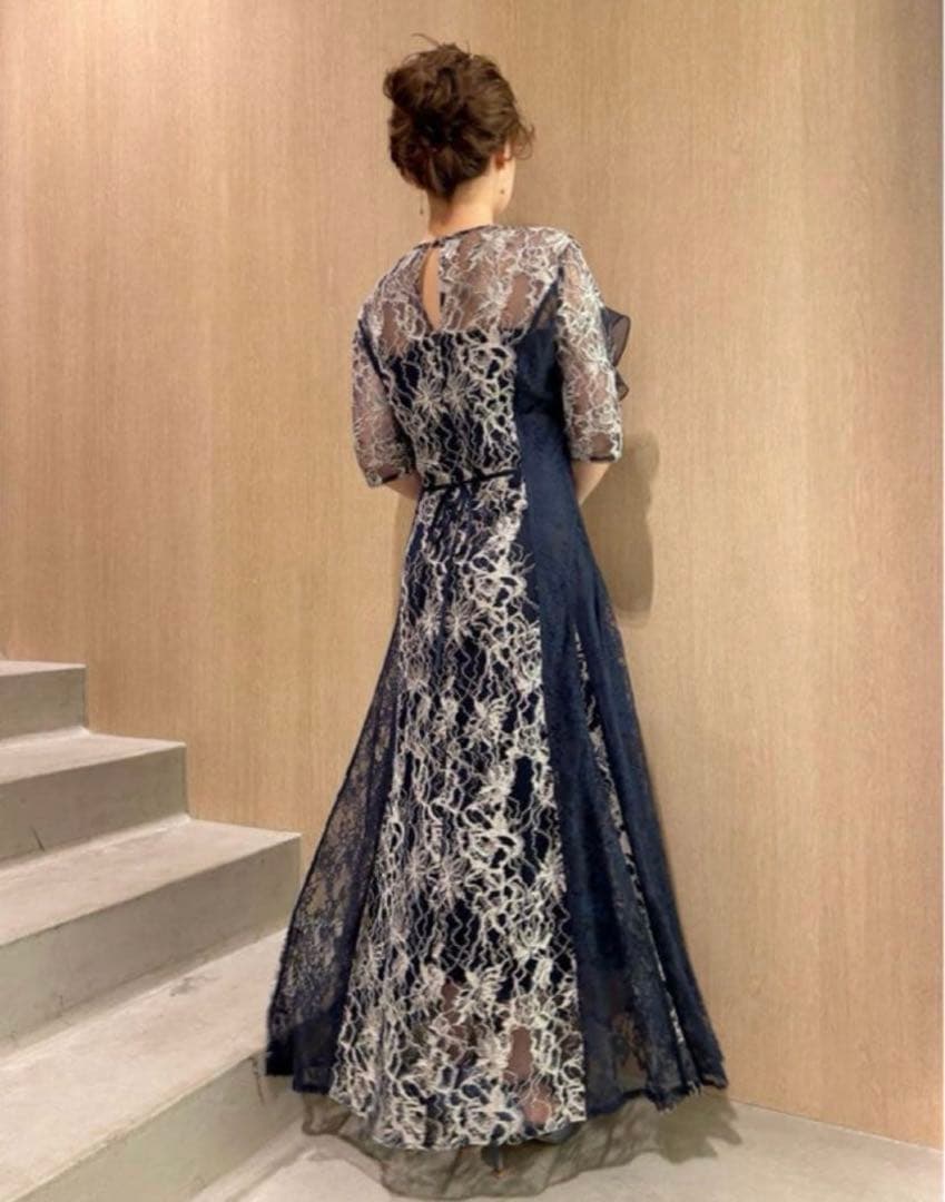 FRAY I.D ネイビーレースドレス