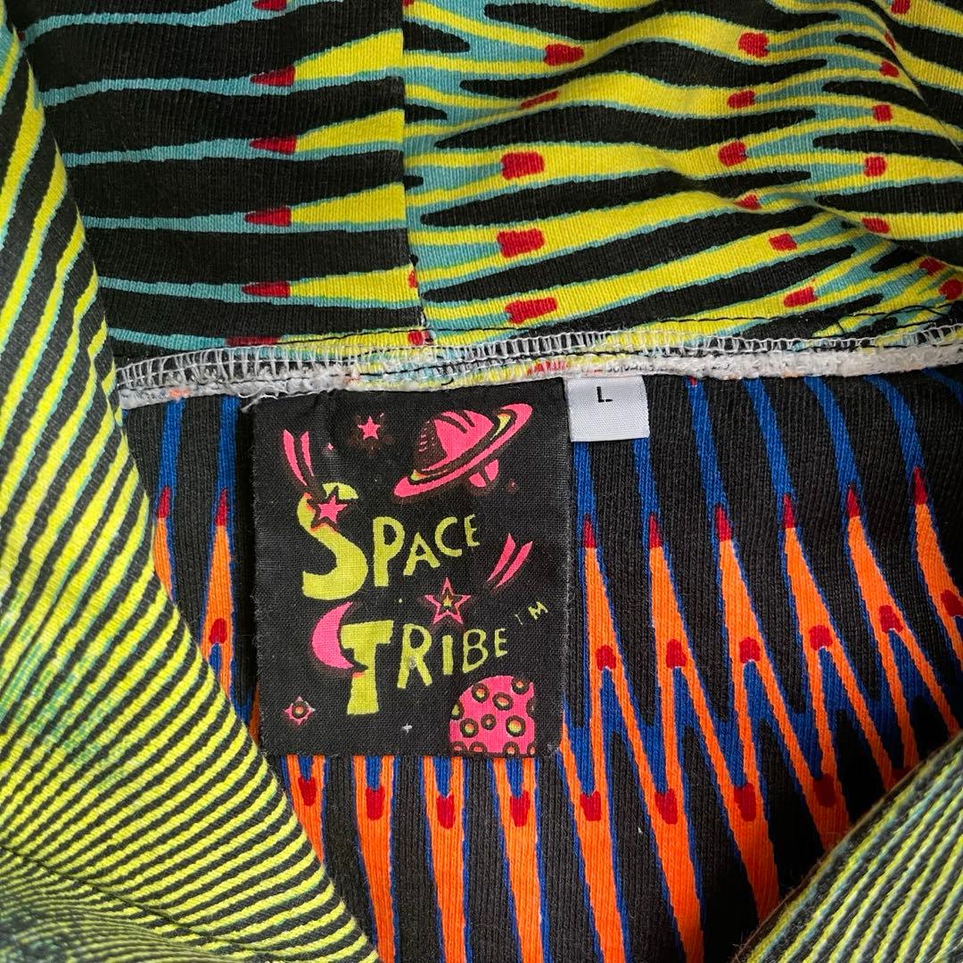 【美品】SPACE TRIBE サイケデリック　パーカー　マルチカラー