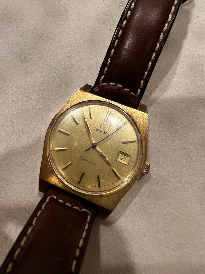 【中古】OMEGA Geneve 136.0049 デイト付 手巻き GOLD