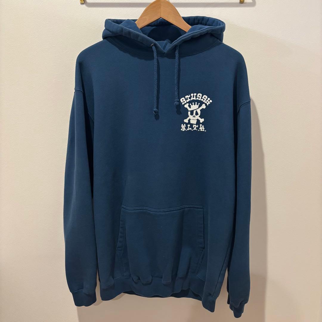 ようちん　STUSSY スカル柄スウェットパーカー　オールドステューシー