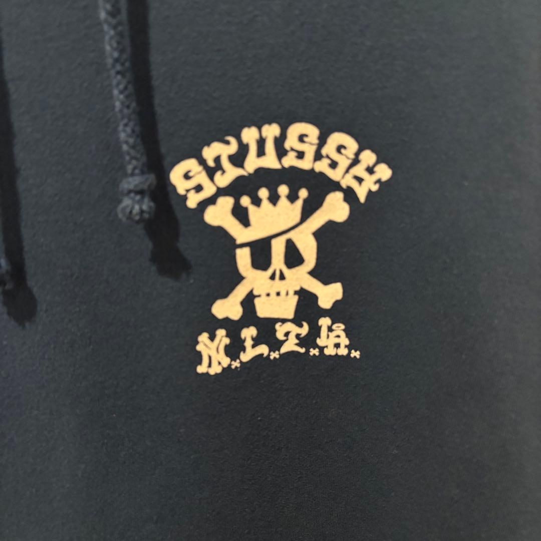 ようちん　STUSSY スカル柄スウェットパーカー　オールドステューシー