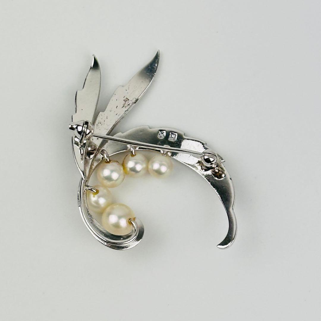ミキモト　上品　シルバー パール ブローチ 約5cm アクセサリー
