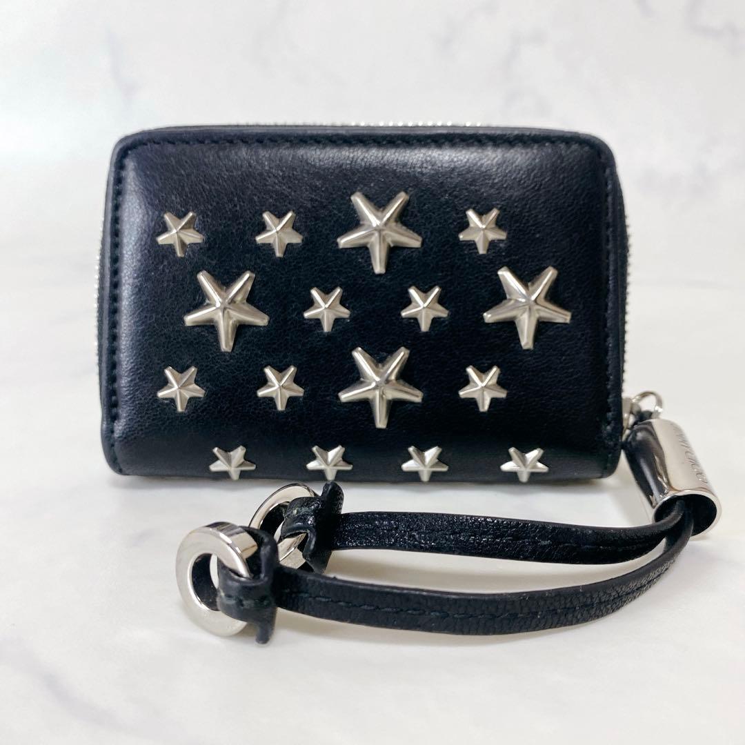 JIMMYCHOOジミーチュウ　ケース　L字型　ジップ　スタッズ　レザー