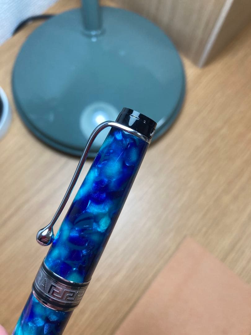 本日限定！新品未使用品！アウロラ　オプティマ　アズーロ　万年筆　18kニブ　B