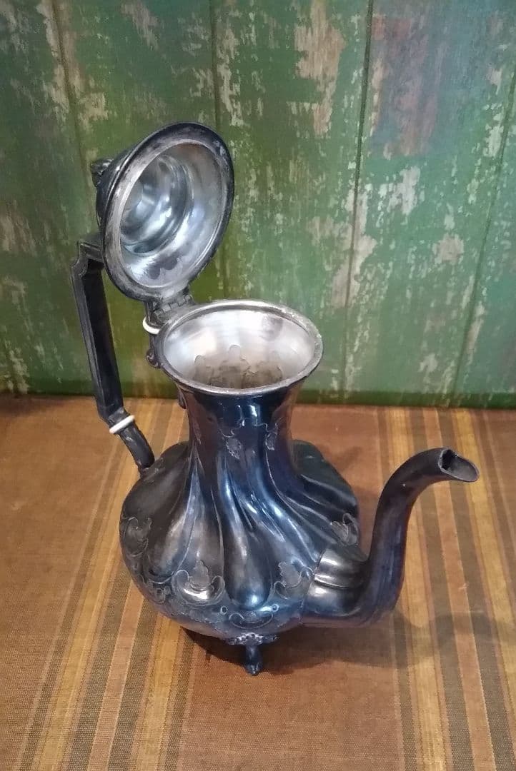 フランスアンティークシルバーコーヒーポットティーポットアール・ヌーヴォーロココ